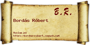 Bordás Róbert névjegykártya